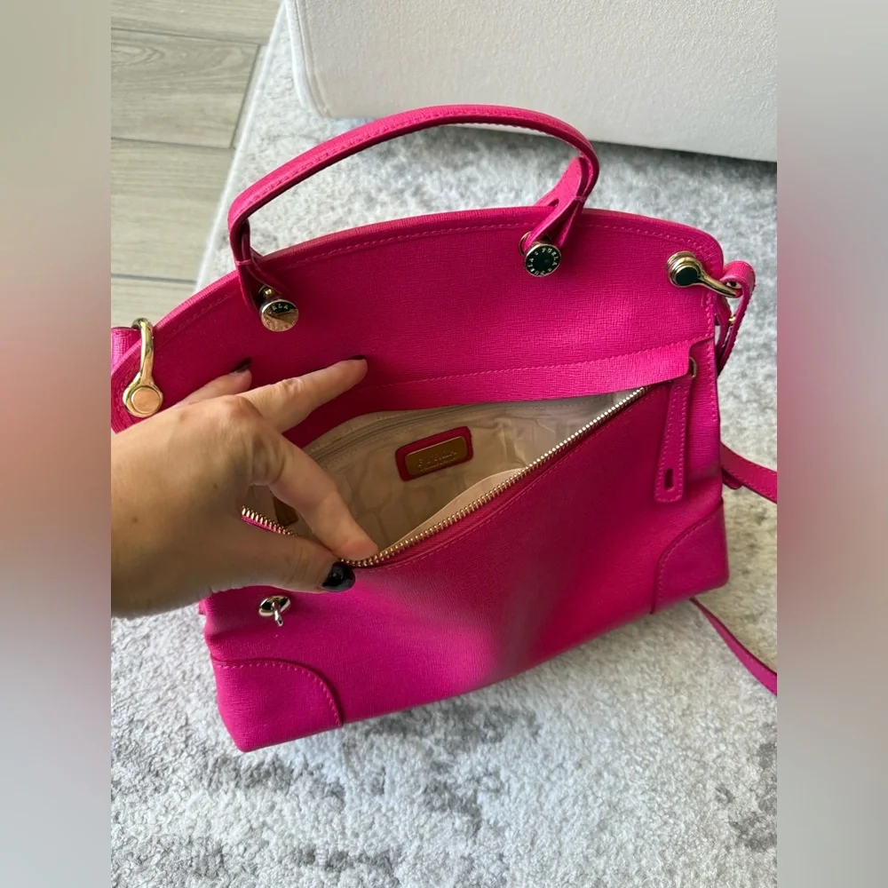NWOT FURLA Piper leather MEDIUM Handbag CLOSE BODY SATCHEL PINK